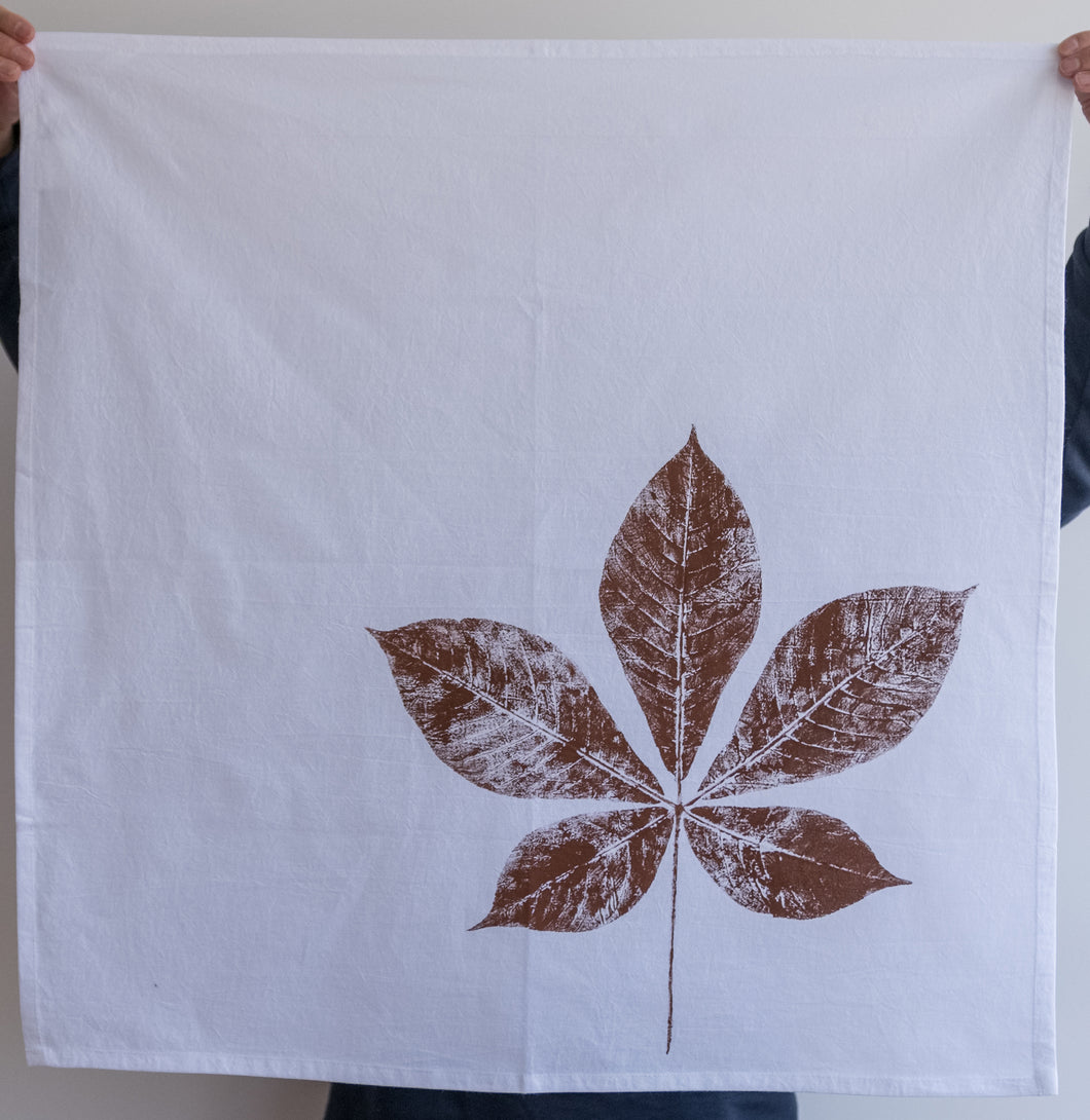Heavyweight 100% Cotton Creeper Leaf Tea Towel in White