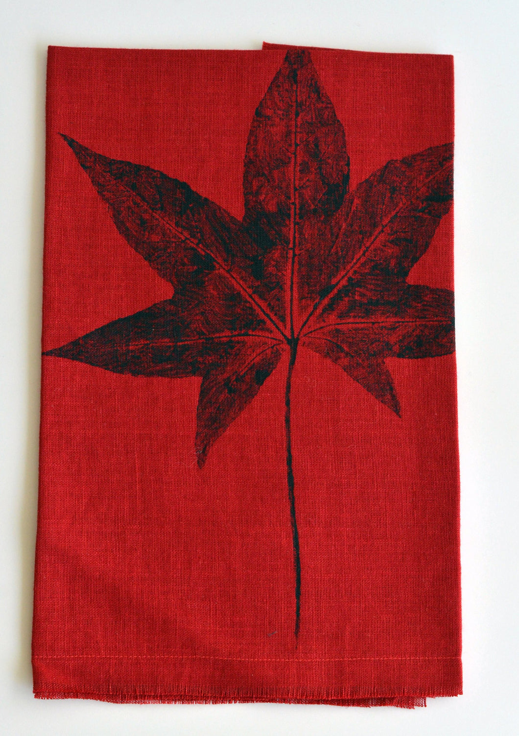 Red Linen Tea Towel
