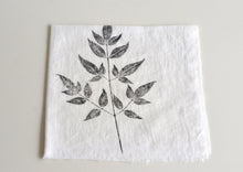 Load image into Gallery viewer, Red Berry Leaf Linen Napkin in White (Set of 4)
