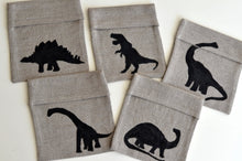 Load image into Gallery viewer, Lunch w/Dinosaur Friends - Linen Sandwich &amp; Snack Bags

